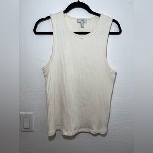 COS Women's Cream Ribbed Tank Top